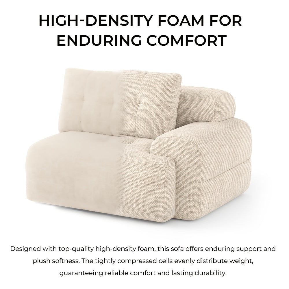 112'' Modular Sectional Sofa Couch With Chaise | Oversized Modern Sofa for Living Room, Full-Foam Structure, Compression Packaging Design, Woven Texture Upholstery, Memory Foam Filling, Polyester Material, GOOSEA Brand