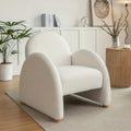 Modern Accent Chair, Upholstered Boucle Arm Single Sofa, Comfy Armchair, Fluffy Reading Chair For Living Room, Bedroom, Home Office