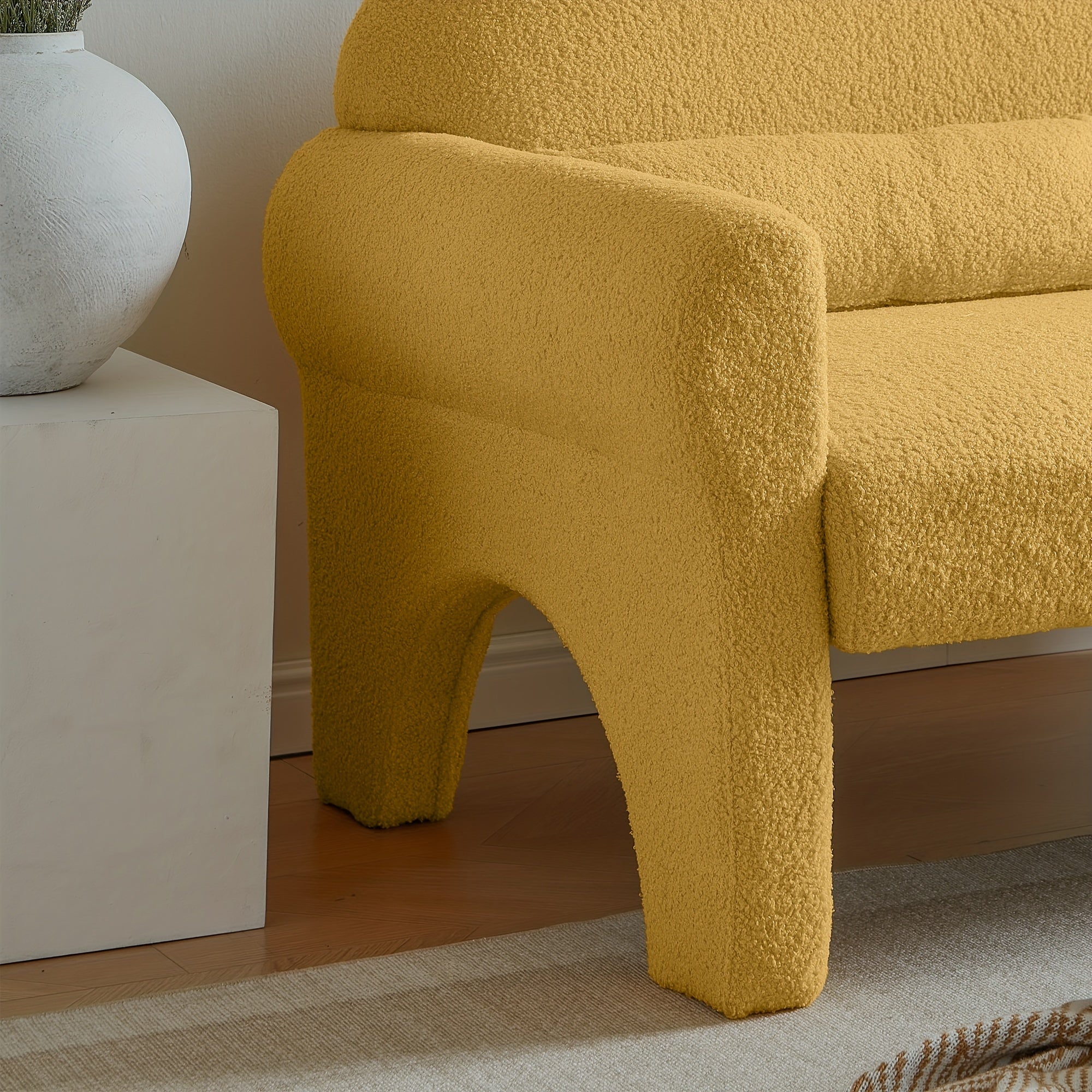 Modern Boucle Sofa, Upholstered Comfy Loveseat Couch for  Space