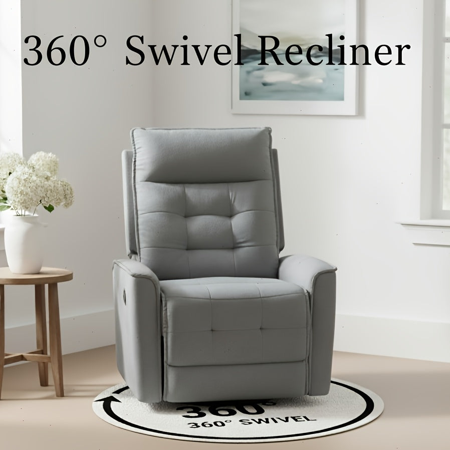 Manual Swivel Rocker Recliner Chair With Soft Velvet Upholstery, 360° Swivel And Gentle Rocking Motion, Adjustable Reclining Single Sofa For Living Room, Bedroom Space-Saving Comfort ChairThoughtful Housewarming Gift For Friends And New Homes