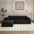 Modular Sectional Sofa With L-Shape Chaise, Frameless Cloud Couch With Deep Seat, Upholstered Couch With Memory Foam, Corduroy Fabric, Left Sectional Couches For Living Room & Home Office, 105\