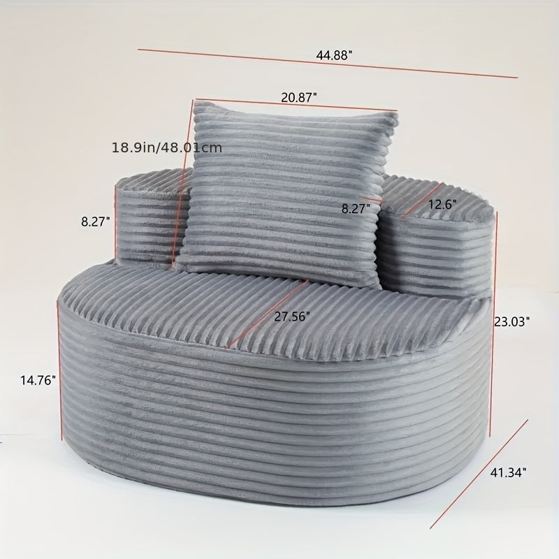 Single-person Lazy Sofa, Casual Single-person Sofa, Lightweight And Non-assembly Design, Suitable for Living Room, Bedroom And Office, Reading Nook Chair, Compact Seating Solution, Ottoman Chair, Compact Couch, Modern Accent Chair, No Assembly