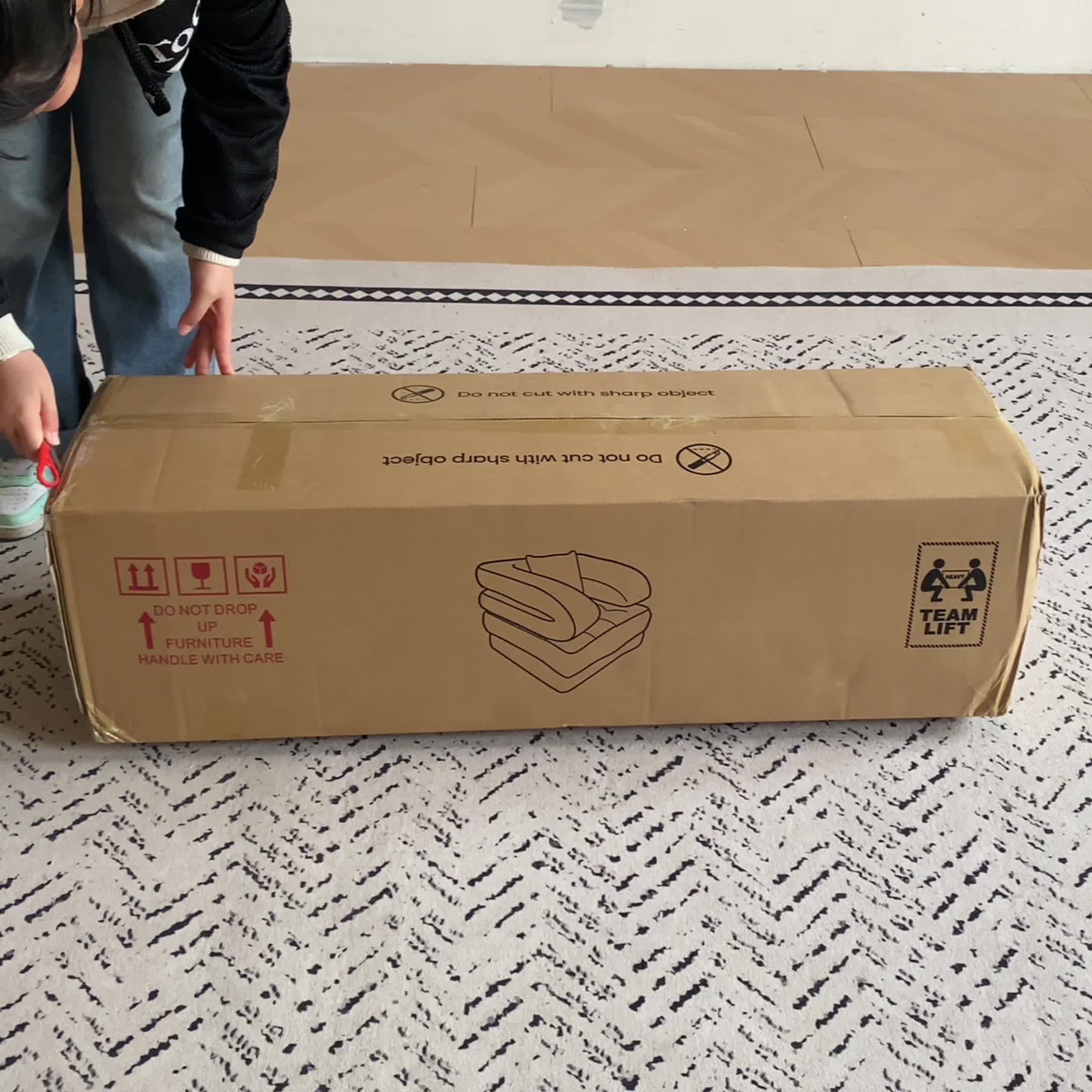 Black Fridays Items, Local Warehouse, Folding Sofa Bed, 1-Person Chair Bed with Backrest and Pillow, Space-Saving Single Bed for Living Room, Bedroom, Apartment, Gray and Orange, Bean Bag Chair, Living Room Furniture, Boneless Couch for Living Room,