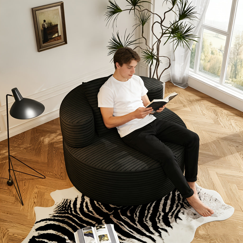 Single-person Lazy Sofa, Casual Single-person Sofa, Lightweight And Non-assembly Design, Suitable for Living Room, Bedroom And Office, Reading Nook Chair, Compact Seating Solution, Ottoman Chair, Compact Couch, Modern Accent Chair, No Assembly